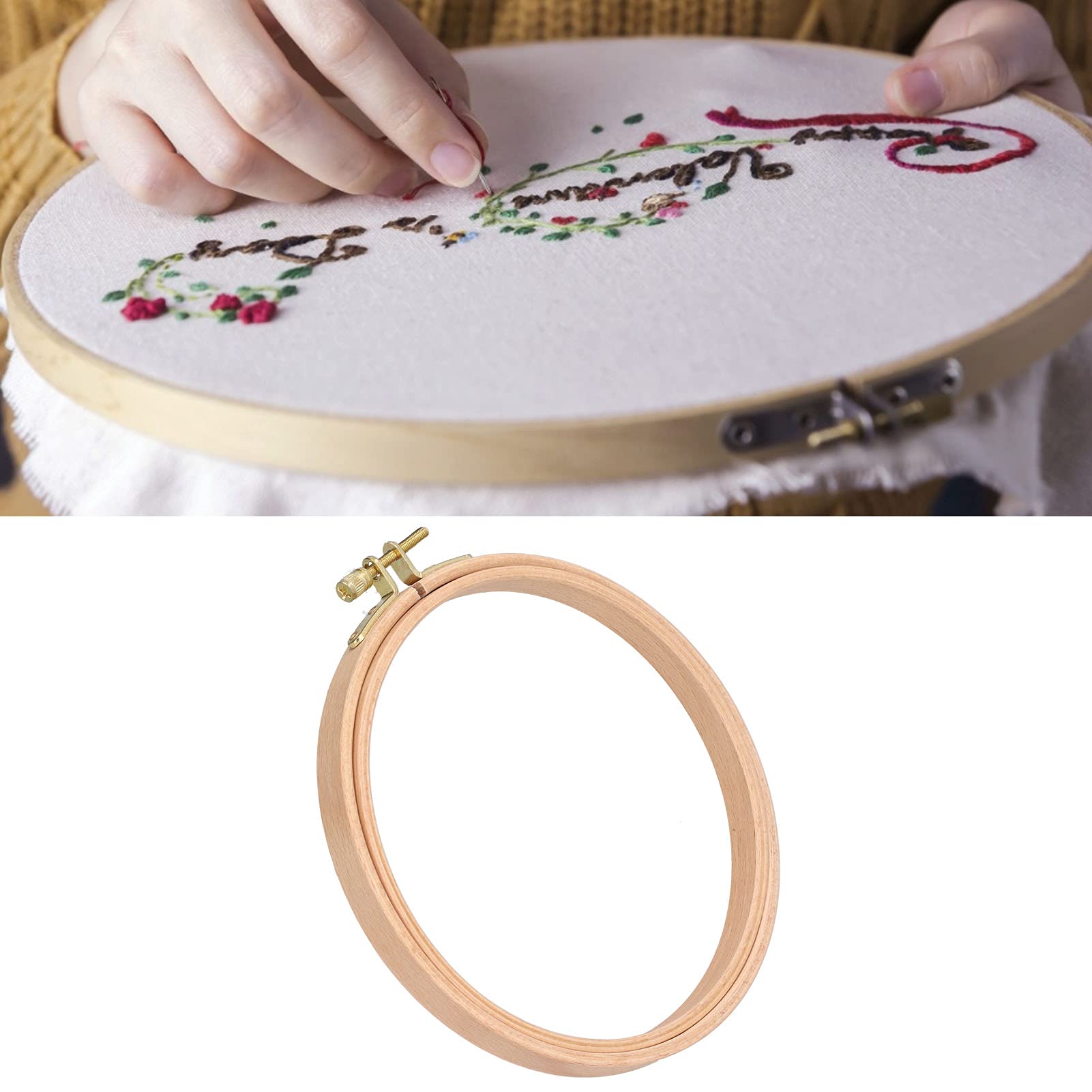 Embroidery Hoop, 15.5cm Beech Wood Embroidery Hoop Decorative Hanging Cross Stitch Hoops Frames for Art Craft Handy Sewing