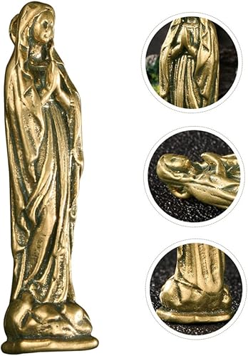 Miniatura 7 de DECHOUS 5 piezas de latón María Light decoración de casa para el hogar, decoración de mesa de comedor, adorno de estatua de Guadalupe escultura