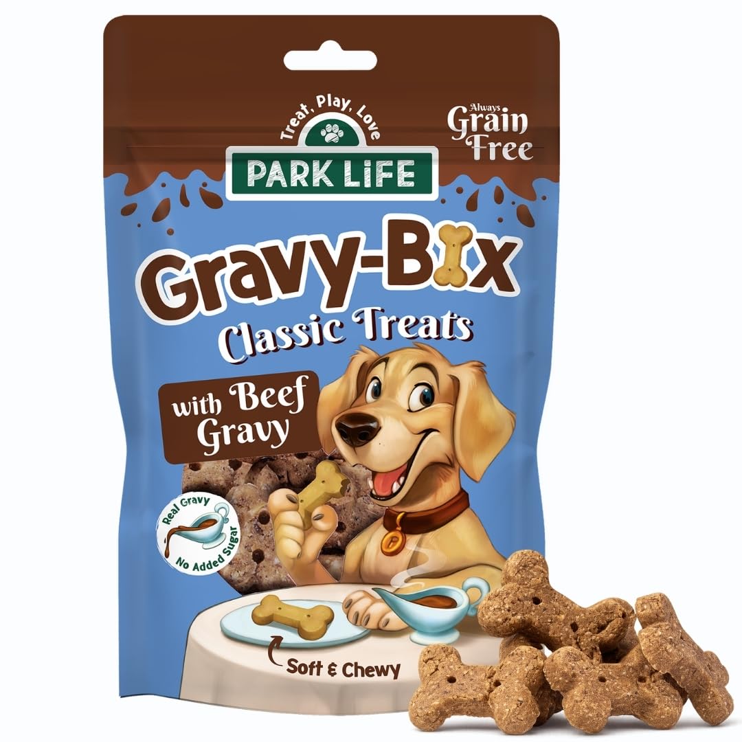 PARK LiFE - Gravy Bix Dog Biscuits Orignal Beef Dog Treat, Training Snack, Great for Puppies, 100g Pouch