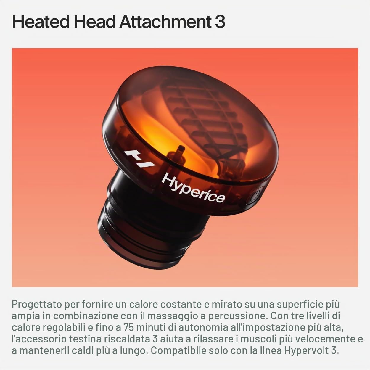 Hyperice Hypervolt 3 – Pistola per massaggio a percussione portatile con tecnologia QuietGlide | 5 velocità, 5 testine intercambiabili