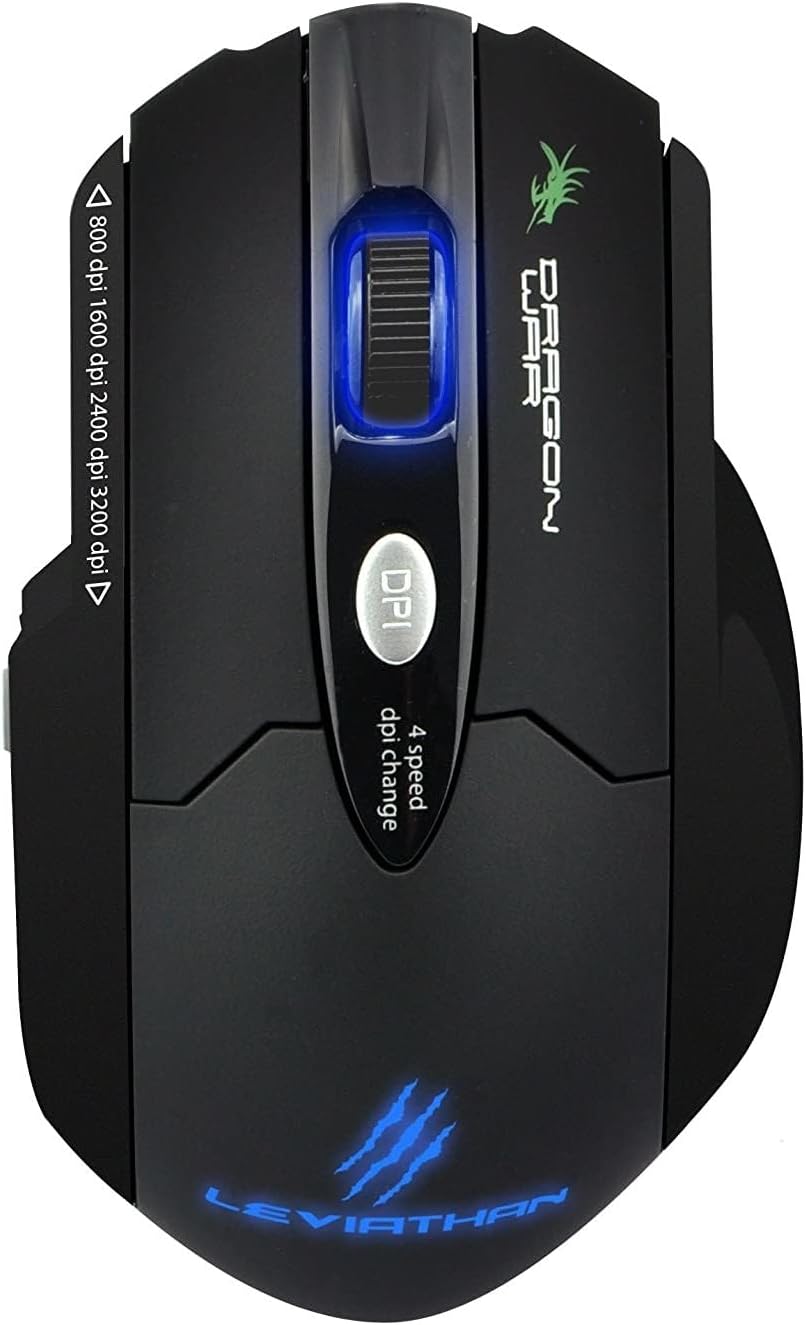 Leviathan 3200DPI Gaming-Maus mit Blauer LED und 6 Tasten - Schwarz, ELE-G1 Leviathan Gaming Laser Mouse