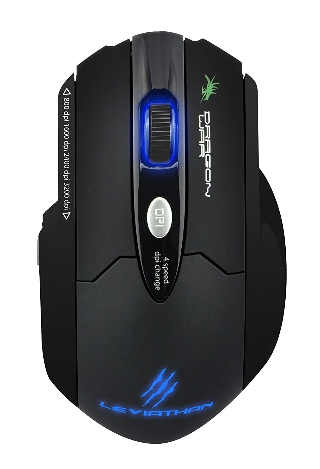 Leviathan 3200DPI Gaming-Maus mit Blauer LED und 6 Tasten - Schwarz, ELE-G1 Leviathan Gaming Laser Mouse