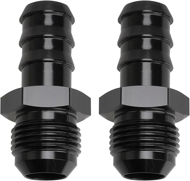 Adaptador Reto de Conexão 10AN Macho para Mangueira Push-Lock de 5/8" em Alumínio Preto – 2 unidades