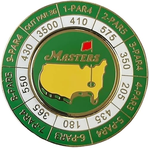 Itetone 1Pcs The Masters Scorecard Golf Ball Marker, Magnetic Yardages Golf Ball Markers, Commemorative Golf Major Tournament Magnetic Coin And Ball Marker, Unique Golf Gift For Golf Lovers Golfer