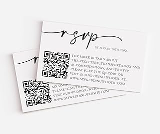 Wedding Website Cards, Personalized RSVP Cards QR Code Response Card, RS...
