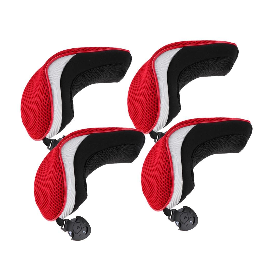 Perfeclan 4X Golf Club Rescue Headcover Hybrid Utility Head Head Cover con Etiqueta No. - Rojo