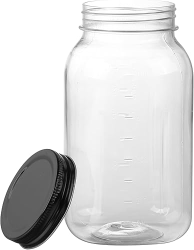 Miniatura 5 de OMNISAFE Tarros de plástico transparente de 32 onzas con tapa de rosca, tarros vacíos reutilizables para almacenamiento de alimentos, recipientes