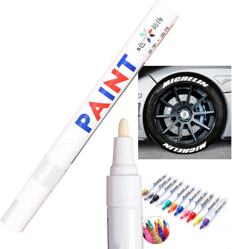 Caneta Reparadora Tira Risco Automóveis Carro Moto Caminhões Pintar e Retocar Pneu Azulejo e Tênis Uso Escolar Marca Texto