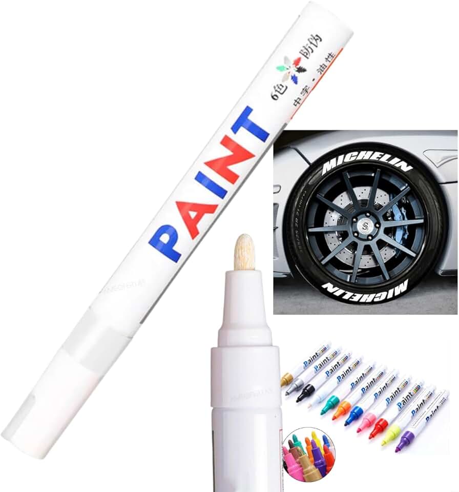 Caneta Reparadora Tira Risco Automóveis Carro Moto Caminhões Pintar e Retocar Pneu Azulejo e Tênis Uso Escolar Marca Texto