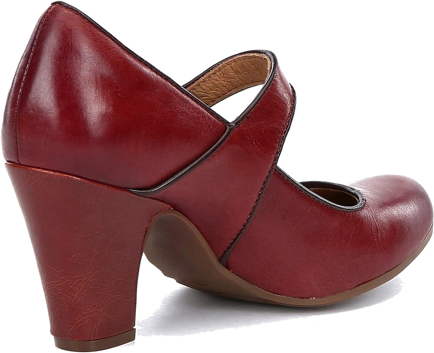 SHODENSE Women Vintage Chunky High Heel Mary Jane Shoes Round Closed Toe Ankle Strap Dress Sandals 3" Block Heels Mary Jane Lolita Pumps Two-Toned Patchwork Buckle Office Lady Wedding Retro 4-11 M US - Image 6