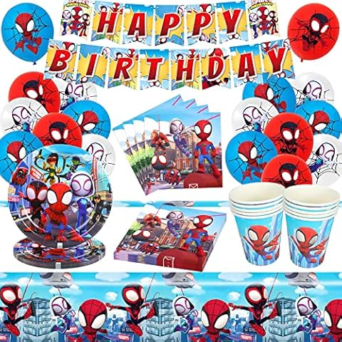 Vajilla Fiesta Cumpleaños Spiderman de 60PCS Cover