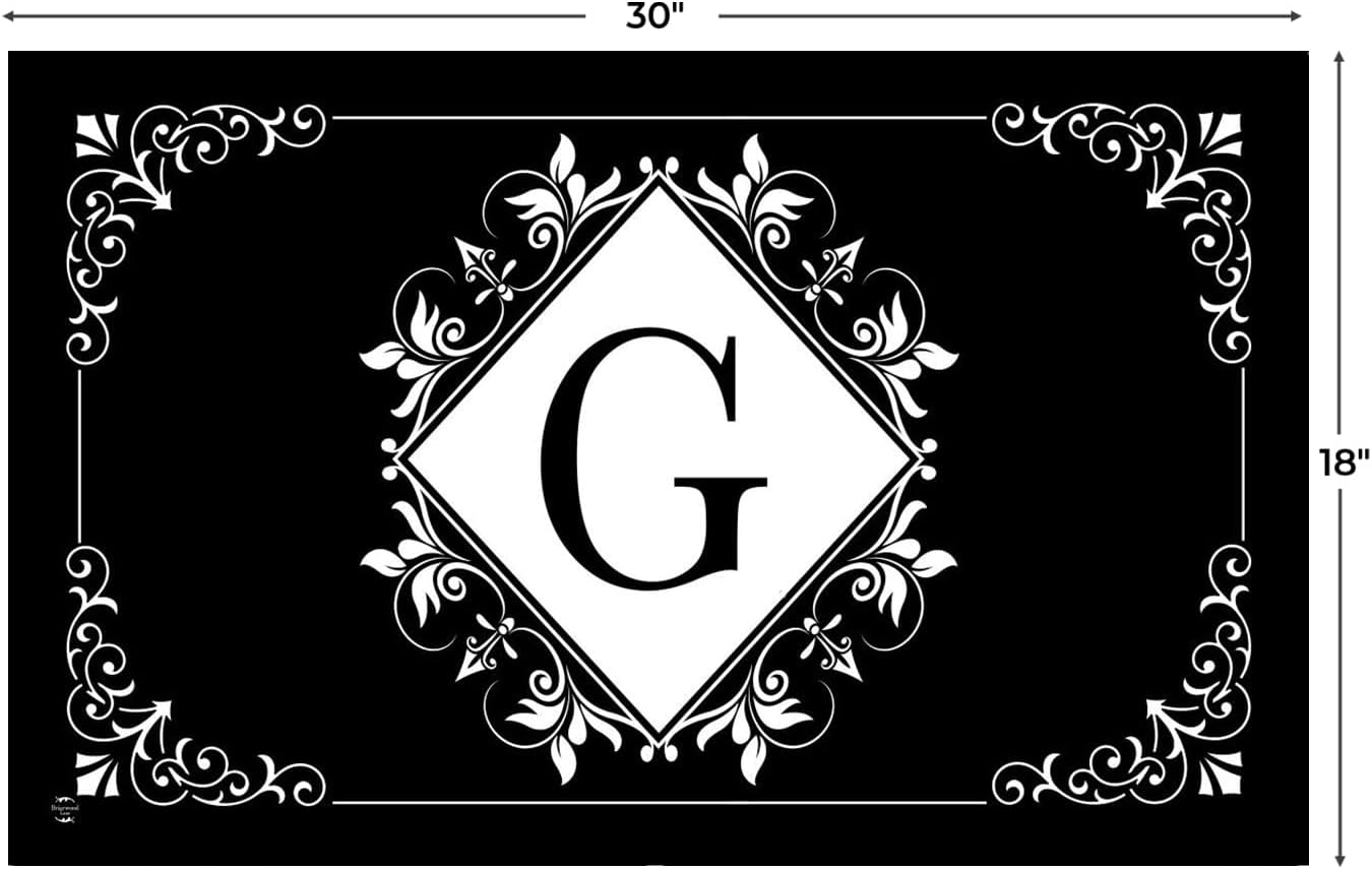 Briarwood Lane Black and White Monogram G Doormat