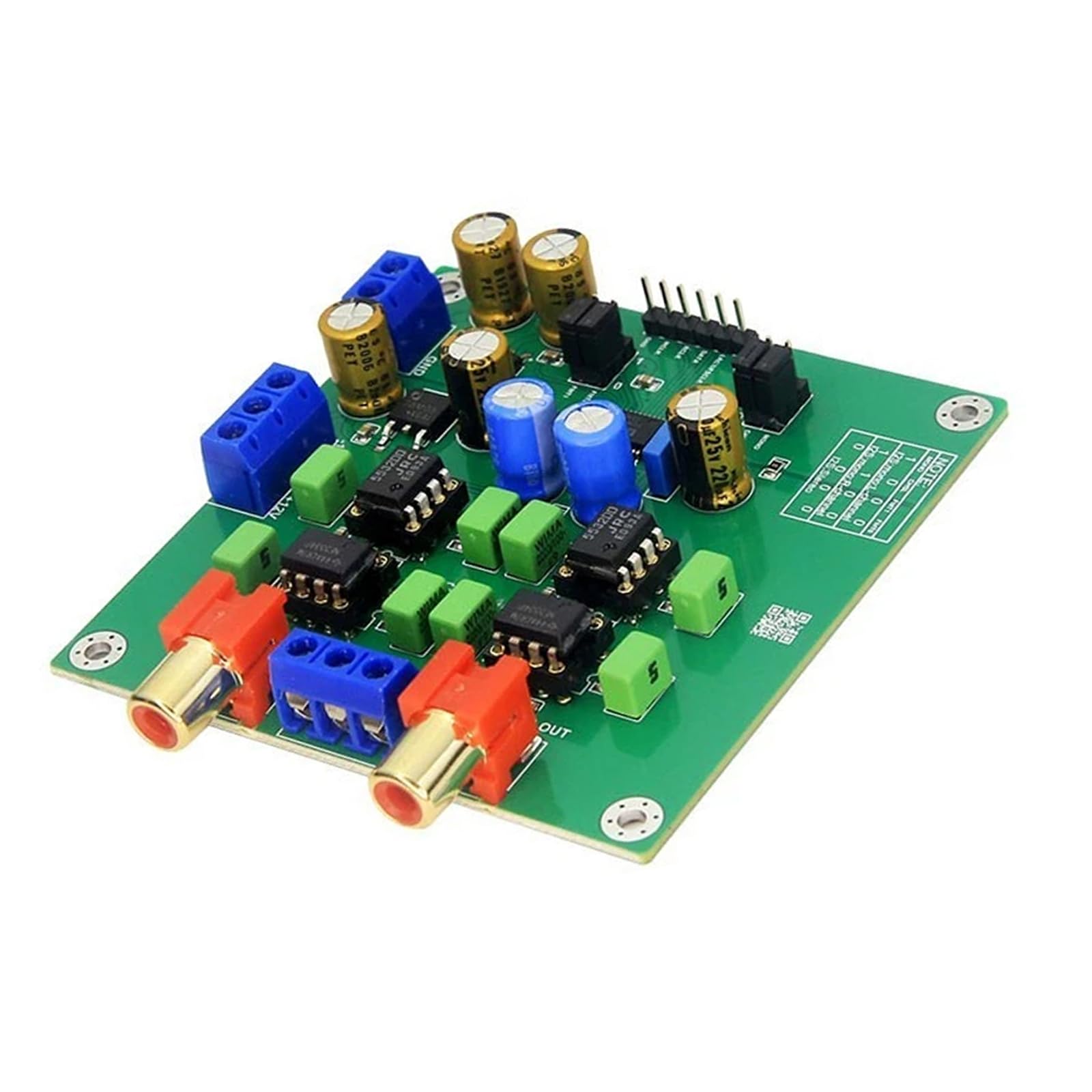 Stereo Audiomodulplatine, I2S Fünfdrahtverbindung, PCM 24 Bit 192 kHz, 102 SNR, 0, 0008% THD+N, +5 V und ±12 V Leistungsanforderungen für den Installationsausgang Separater Stromkreis für die der