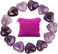 Vista 6 de Rockcloud 10 piedras de cristal curativo de lapislázuli, corazón, amor, talladas, con bolsa de chakras, meditación, equilibrio de reiki