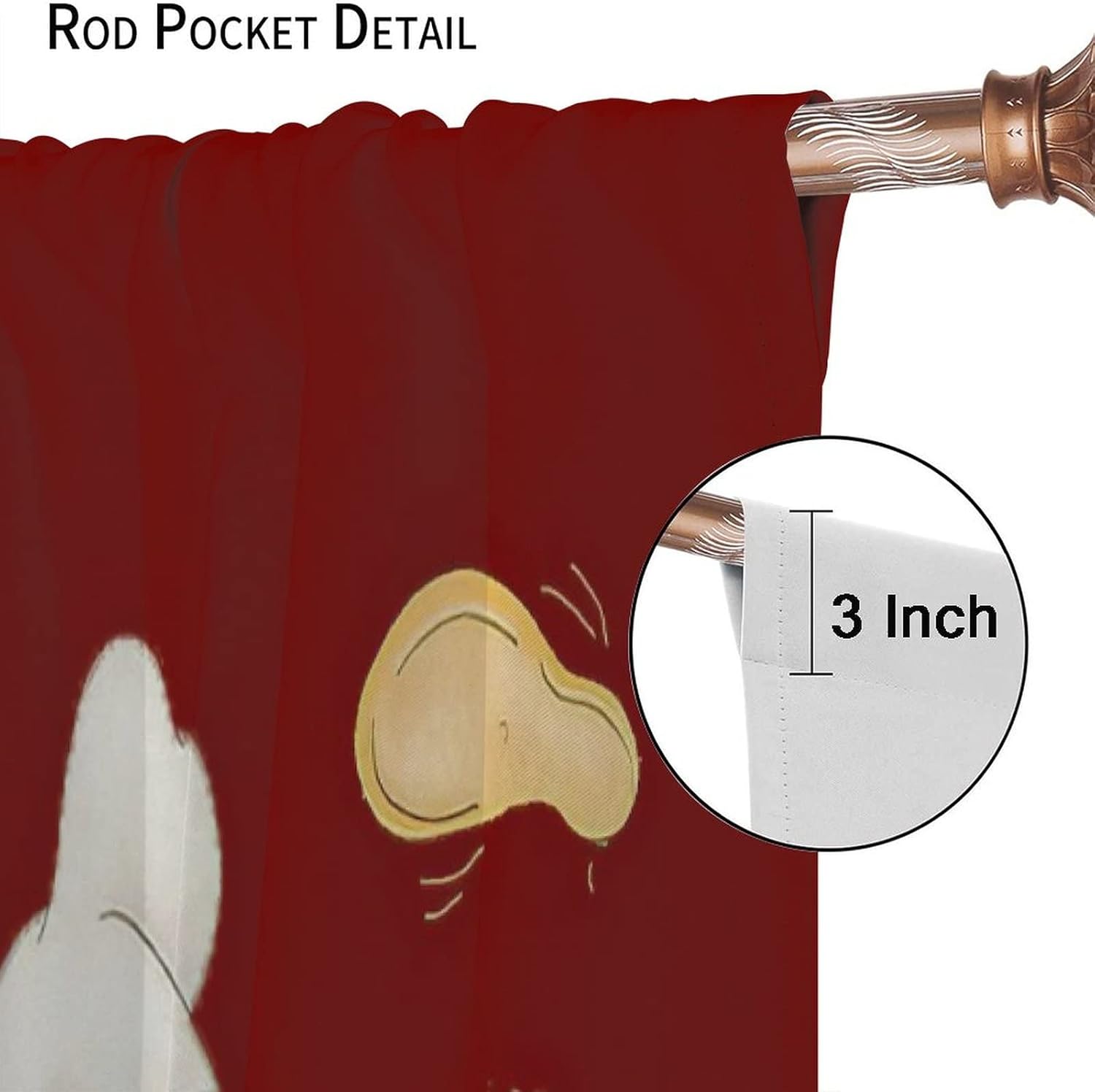 Chef Kitchen Blackout Window Curtains - Three Fat Chefs Style Print for Living Room, Bedroom, Restaurant - 2 Panels, 42x45 Inch