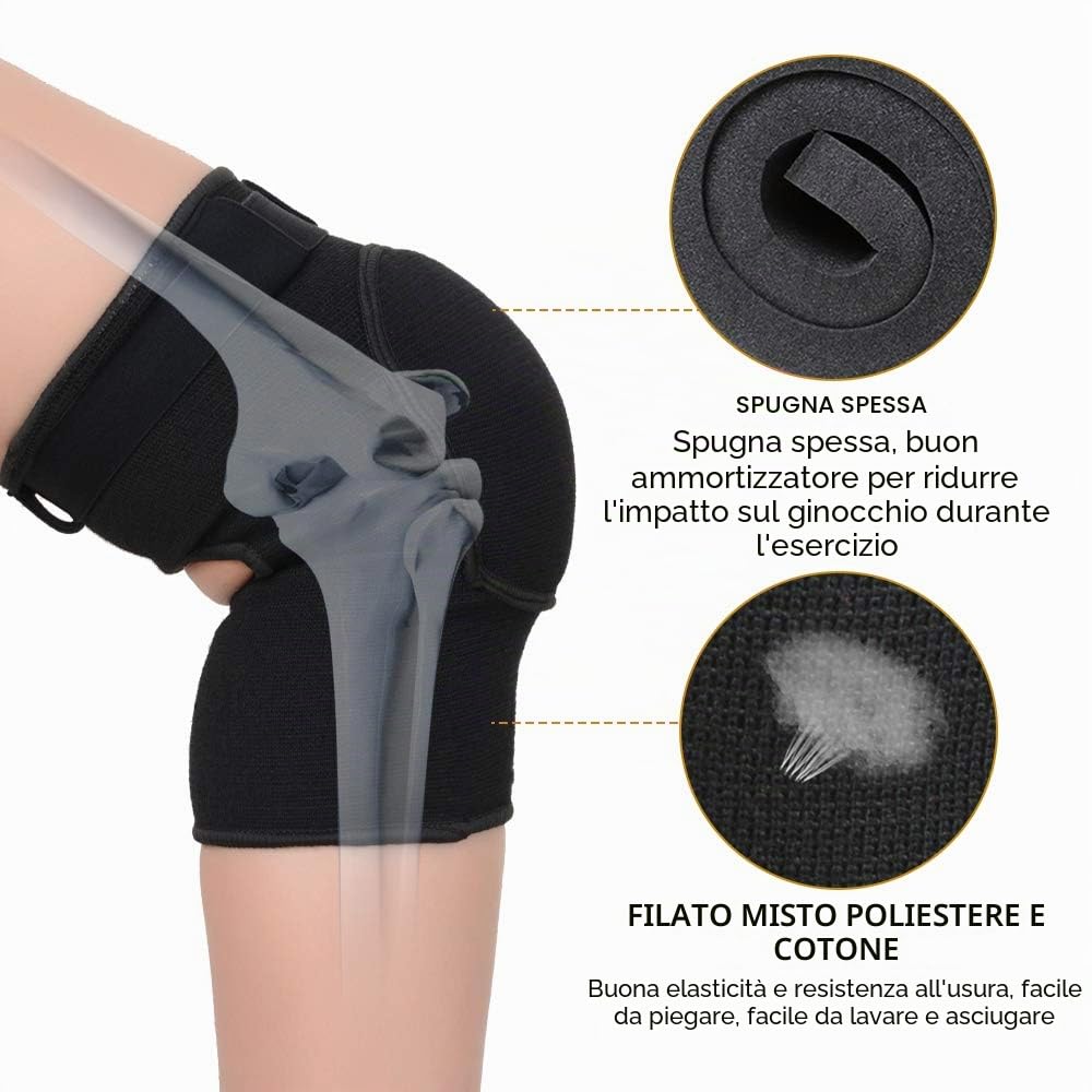 Bezioner Ginocchiera Rotulea Supporto Sportiva Elastica Tutore Rotula Ginocchiere Legamenti Crociati Menisco per Bambini e Adulti -Danza Calcio Pallavolo Basket Crossfit