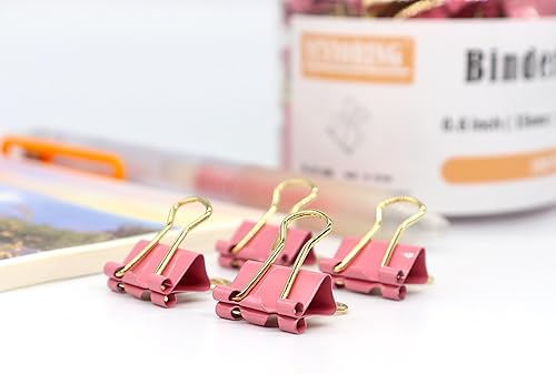 Vista 29 de Clips dorados para carpeta, mini clip para papel, pinzas pequeñas de 0.591 in (5/8 pulgadas), paquete de 100 clips de oficina de tamaño micro