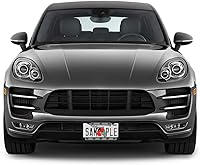 Vista 4 de Fastasticdeals Marco de metal para placa de matrícula Bella Terra Tree resistente a la intemperie, accesorios para coche, color negro, 2 agujeros