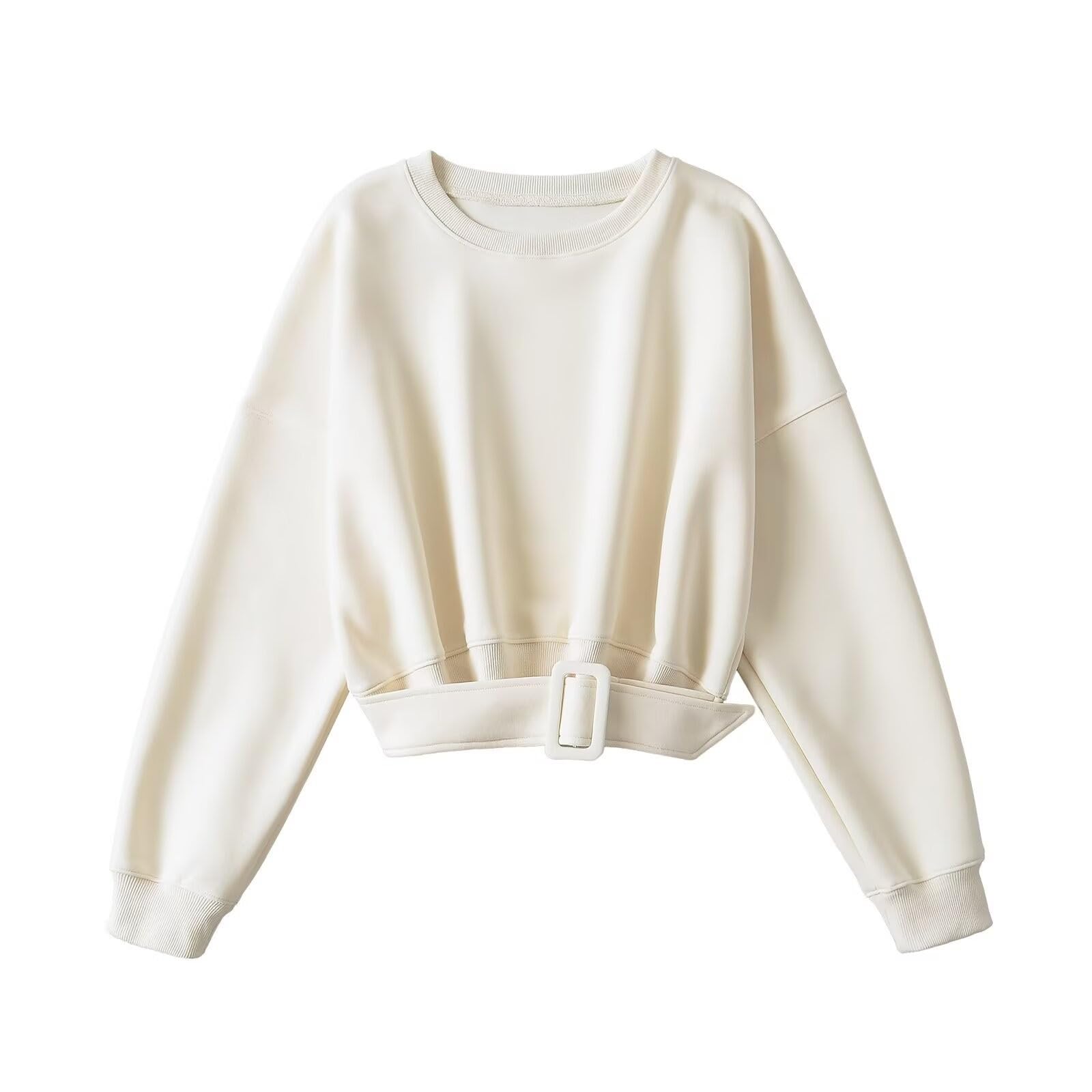 Jersey casual de cuello redondo para moda urbana con mangas largas y botones 3