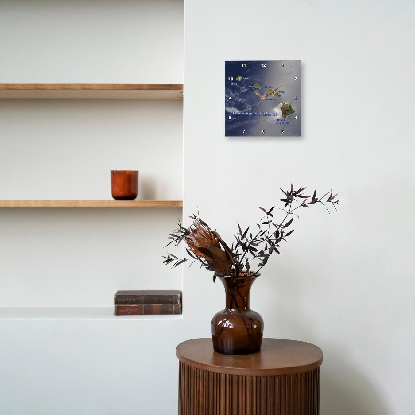 3dRose DPP_55408_3 View of The Hawaiian Islands Wall Clock, 15 by 15-Inch