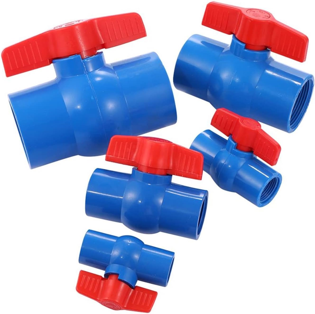 Utility Connector Adapter Hose Connector Adapter Blue Female Threaded Pvc Ball Valve 1/2"~2" Threaded Garden Irrigation Hose Connection Water Hose Connector Aquarium Adapter/1.25 inch