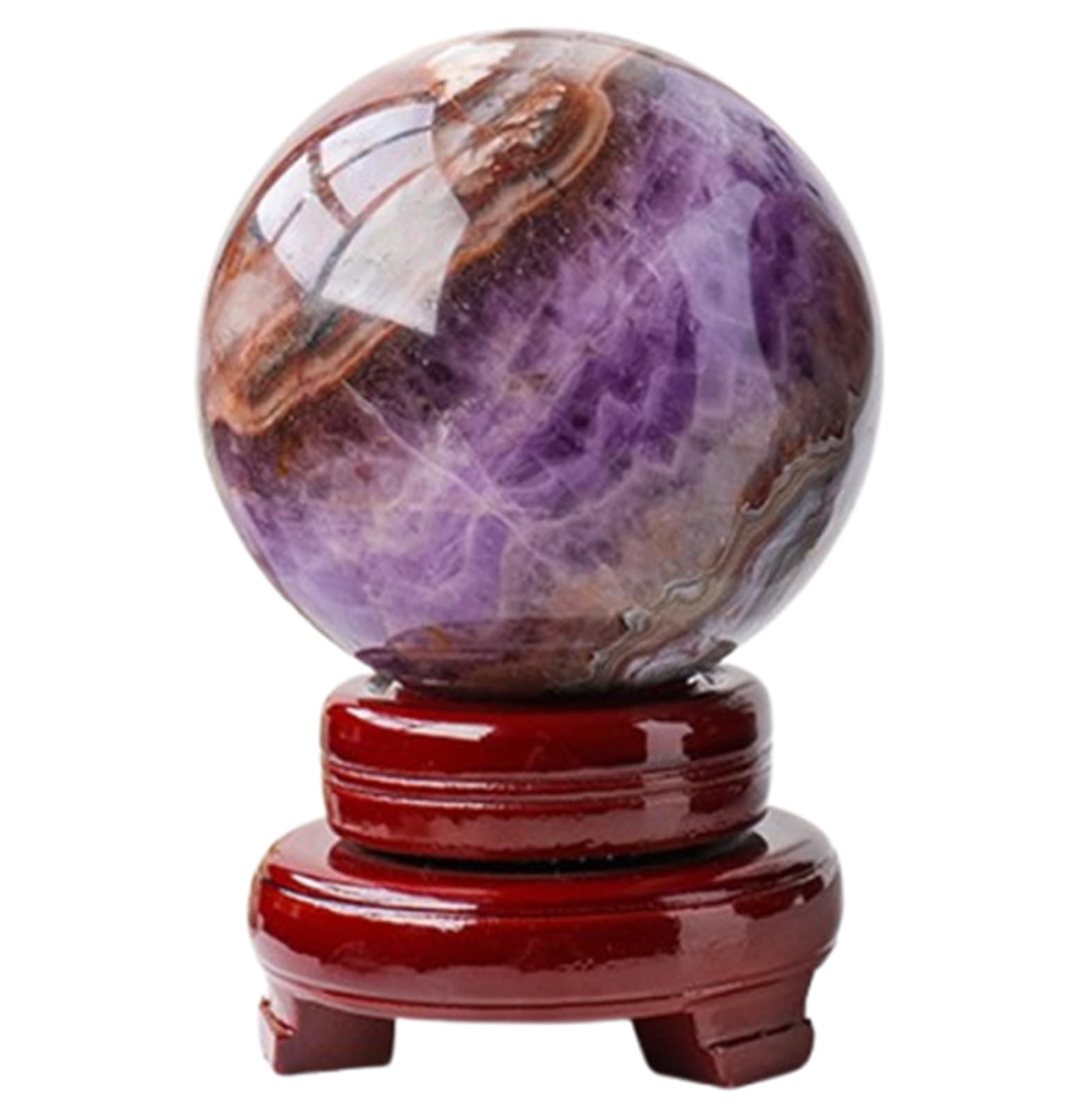 RVBLRDSE Quartz Crystal Ball Amethyst Sphere Ornaments Small Gemstone Figurine with Decorative Stand for,95~100mm Gemstone Stone