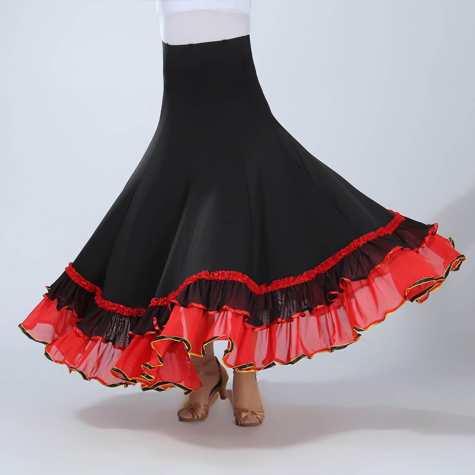 Générique Jupe de Danse Traditionnelle pour Femme Fluide et élégante à Couches Multiples Parfaite pour Les Spectacles et événements festifs