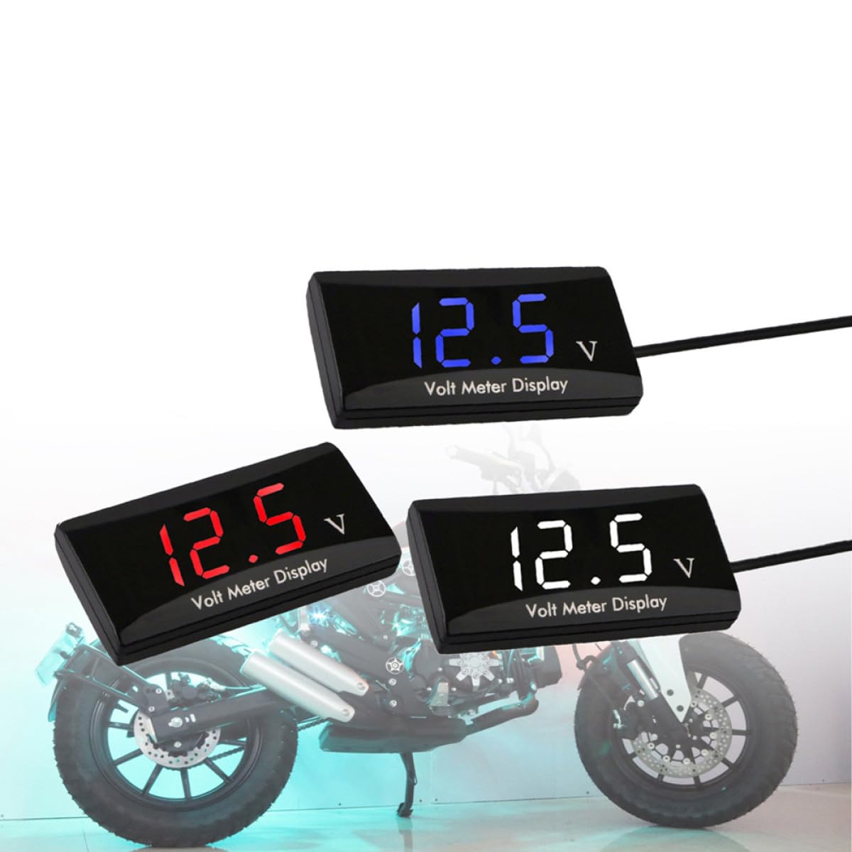 Outanaya Blue LED Display Voltmeter Dc with Precise Voltage Gauge for Car Motorcycle Boat ATV Small Low Power Consumption Battery Monitor Indicator