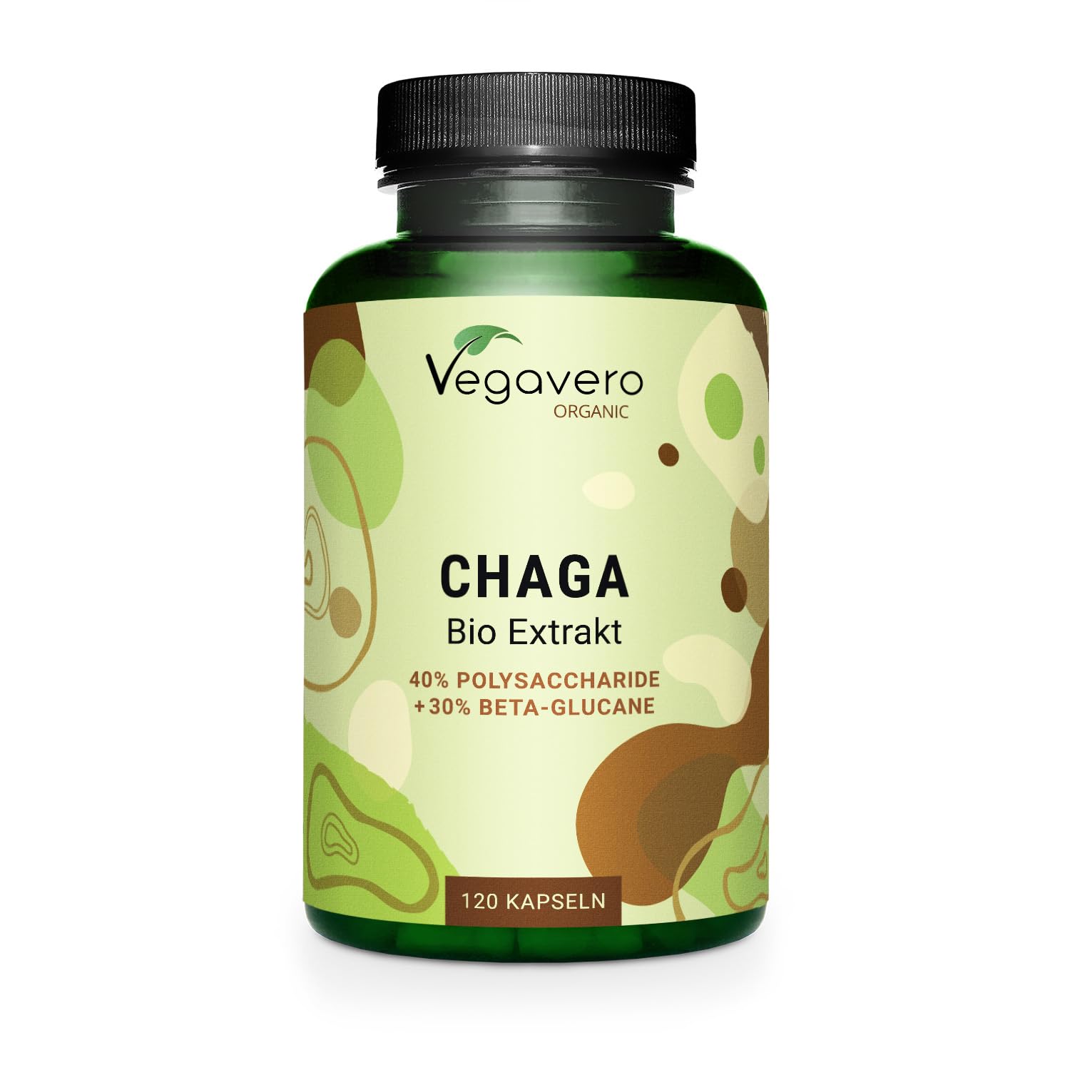 CHAGA BIO Vegavero® | 6000 mg (10:1) | Fungo Inonotus Obliquus | con 40% di Polisaccaridi e 30% di Beta Glucani | 120 capsule | Vegan