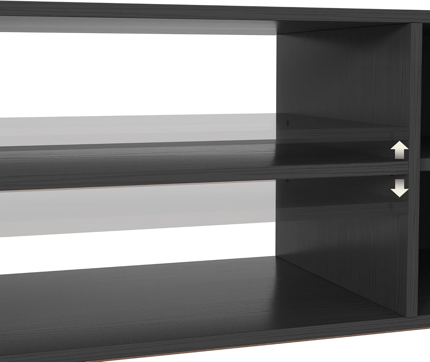 65 Inch TV Stand for Up to 75 inch TVs, Fluted Entertainment Center with Adjustable Shelve, Curved Round Corner TV Console Table with Storage Cabinet for Living Room, Bed Room (Black) - Image 7