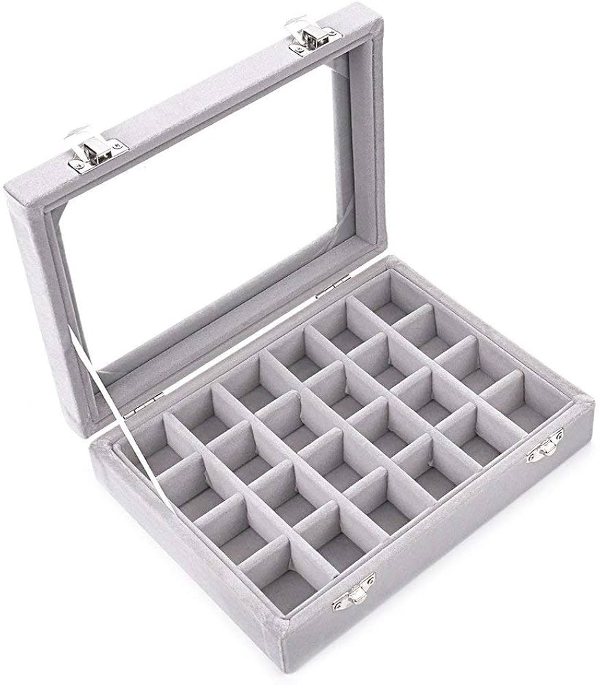 Amazon.co.jp: SPIEA 24区画 アクセサリーボックス ベルベット調 Amazon.co.jp: SPIEA 24区画 アクセサリーボックス ベルベット調