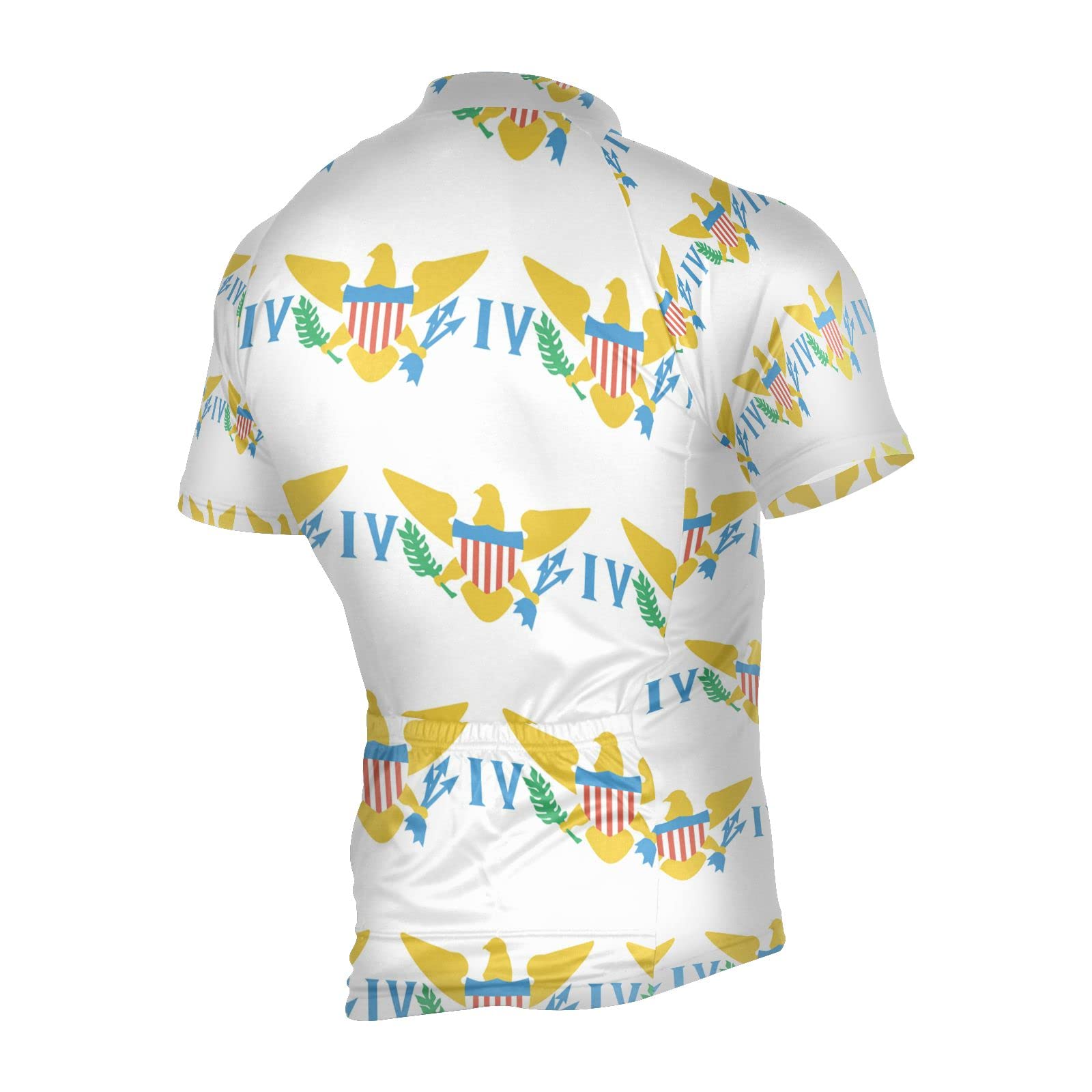 Virgin Islands Us Flag Mens Cycling Jersey Short Sleeve Bike Jacket Biking Bicycle Jersey Shirt