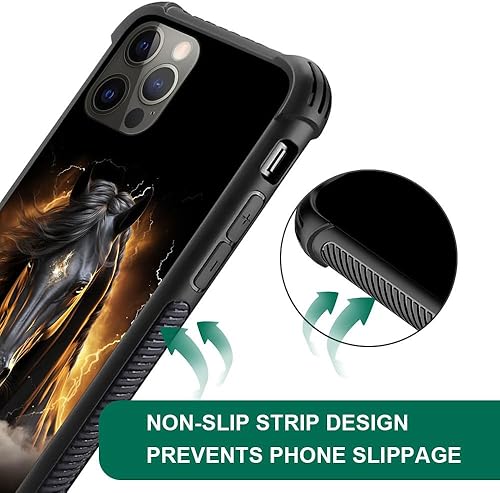 Miniatura 3 de DAIZAG Funda compatible con iPhone 11, funda de caballo dorado negro para iPhone 11 para hombre y mujer, protección completa, a prueba de golpes,
