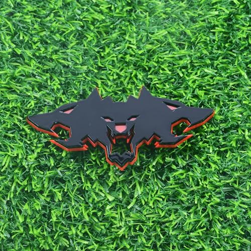 Image of 1x Wolf Emblems 3D Tailgate Side Badges Logo Fit for Tsla Cybertruck Car Truck Motorcycles (Redline)