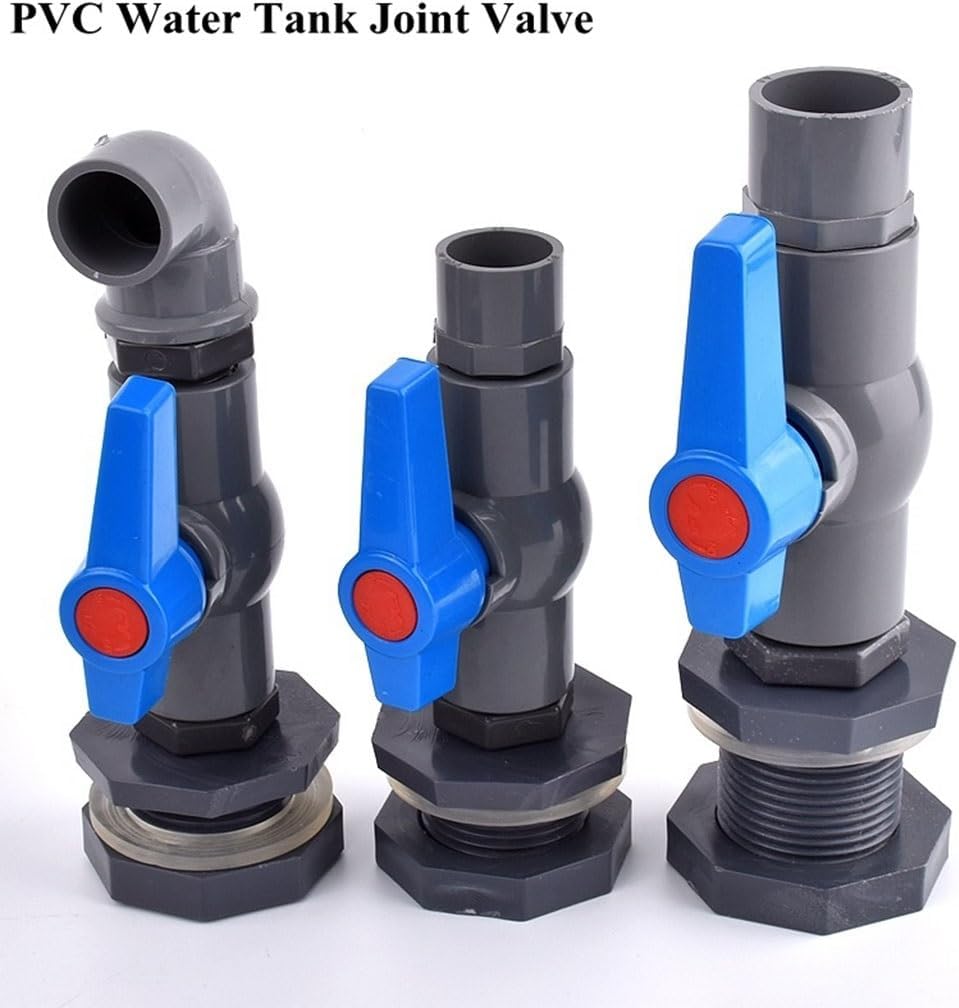 1Set 1/2" 3/4" 1" PVC Aquarium Fish Tank Connector Inlet Water Drain Pipe Joint Valve Irrigation Water Tank Bulkhead Fittings(3Pcs,3/4 Inch Elbow)