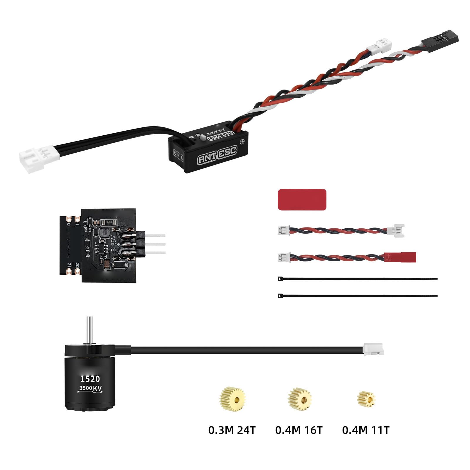 Motor RC ESC Combo 50A 2-3S controlador de velocidad eléctrico y juego de Motor 1520 con adaptador de enlace WiFi para coche trepador de control remoto 1/12 1/16 1/18 1/24