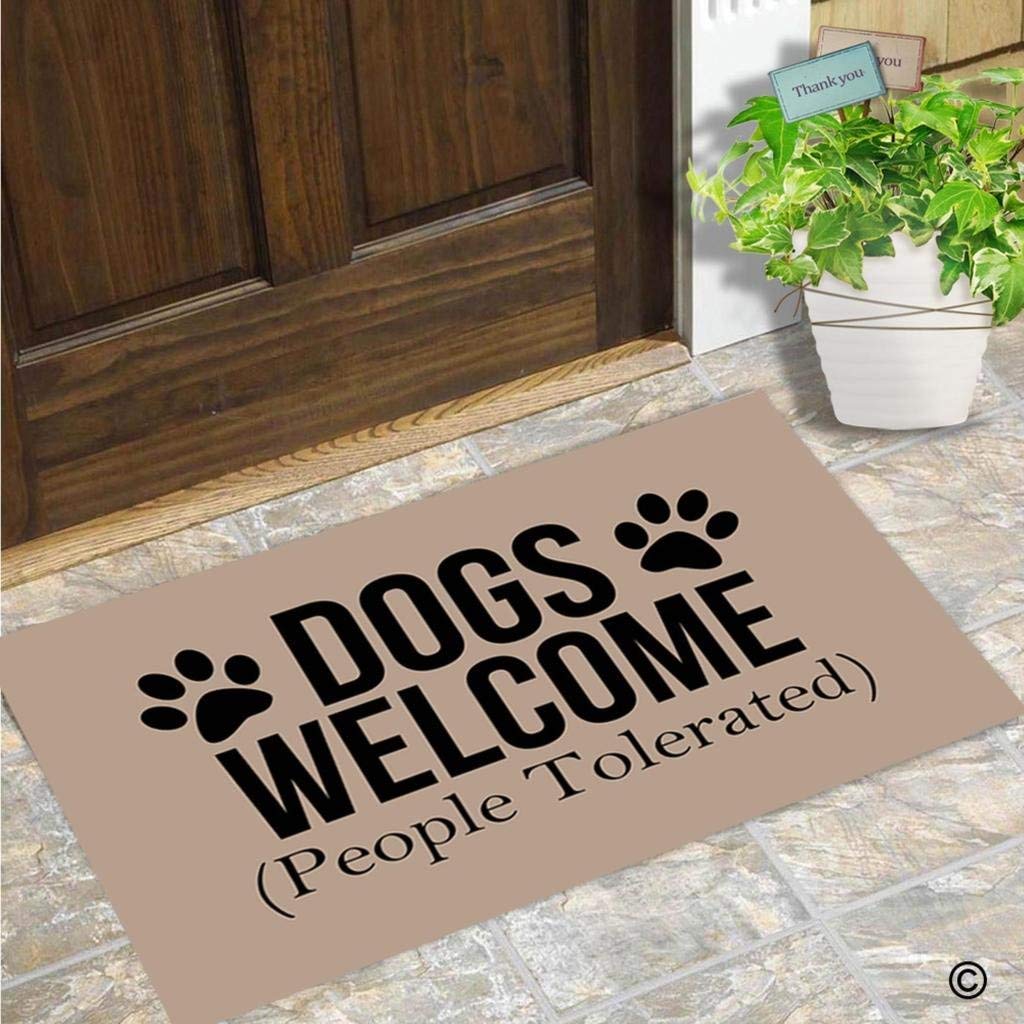 Zerbino atrino atrino Enterways Dogs Benvenuto (Persone tollerato) Zerbino 23.6 per 15.7 Pollici Tessuto Non Tessuto Lavabile in Lavatrice (Size : 60x90cm)
