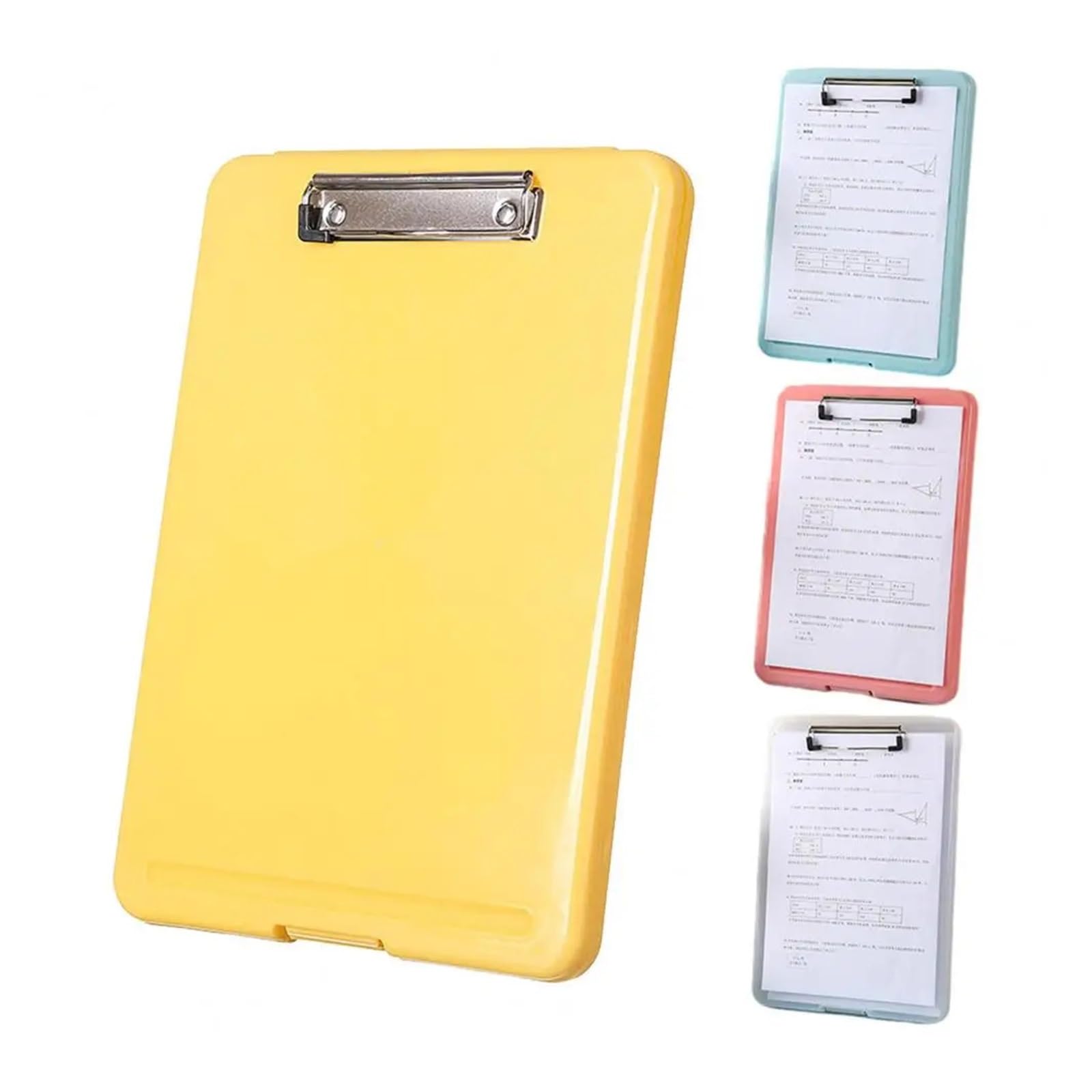 Caja Archivador 2 cajas de almacenamiento archivos con portapapeles, organizador documentos, papelería, suministros escolares y oficina(Pink)