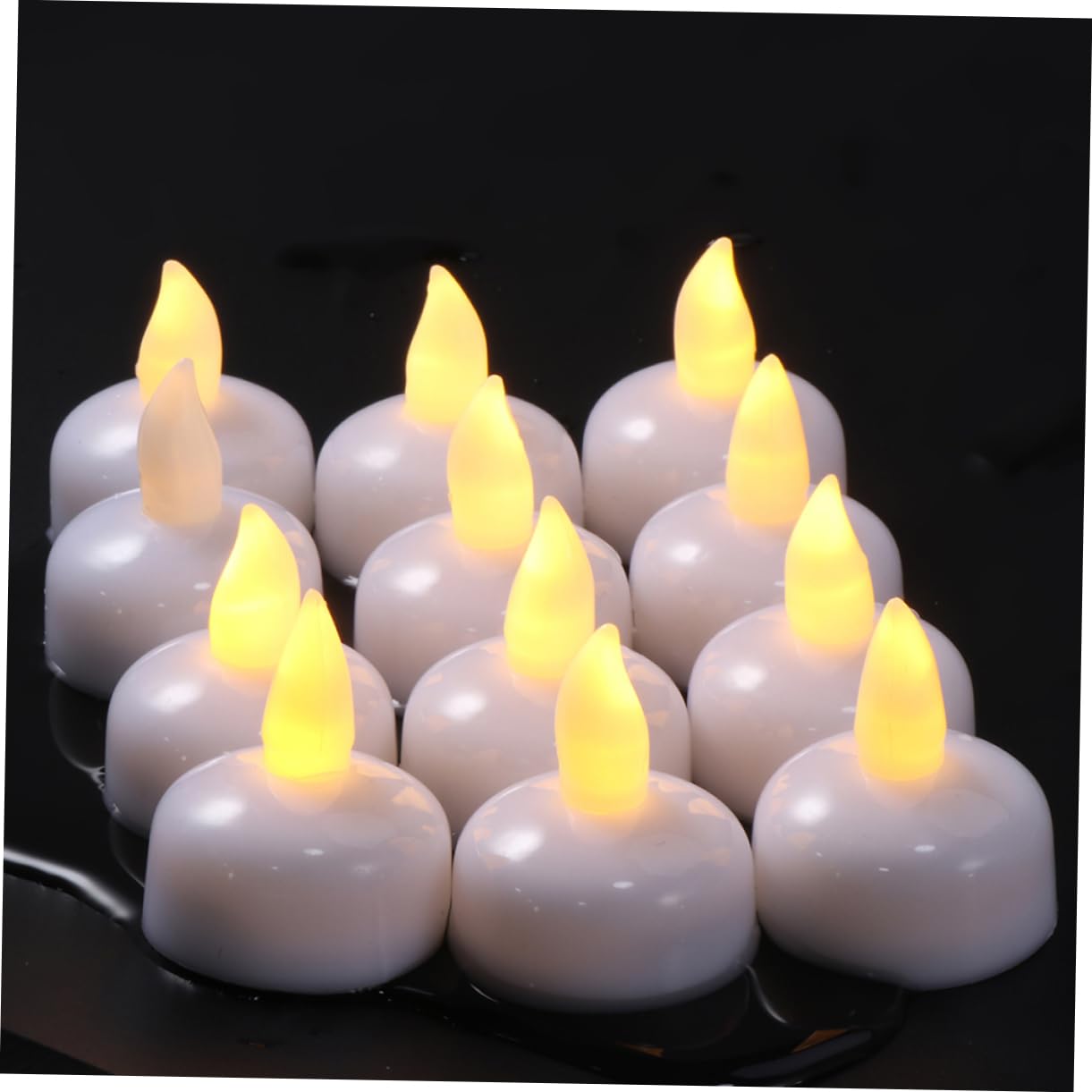 Alipis 24 Piezas Velas Flotantes Impermeables Luces LED Luz de Vela Electrónica para Decoración de Bodas Flotantes Agua