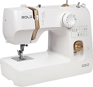 ROLD Gold kompakte elektromechanische Nähmaschine für Einsteiger mit 15 Programmen, starkem Motor und LED-Beleuchtung