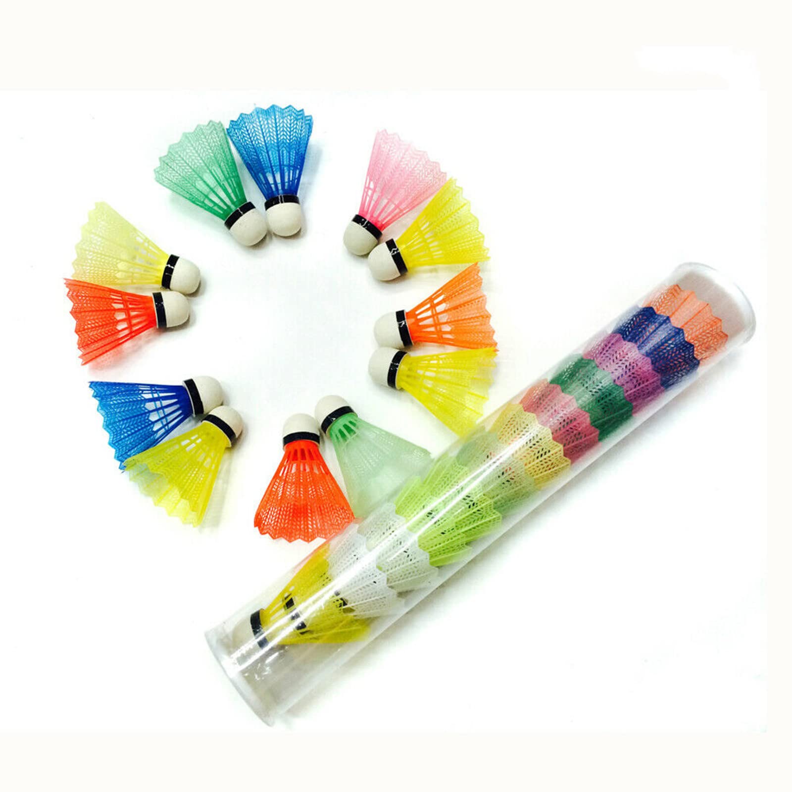 12 Balles De Badminton En Plastique Souple – Têtes En Mousse Colorée, Légères Et Costaudes, Pour Le Fun En Intérieur Comme En Extérieur
