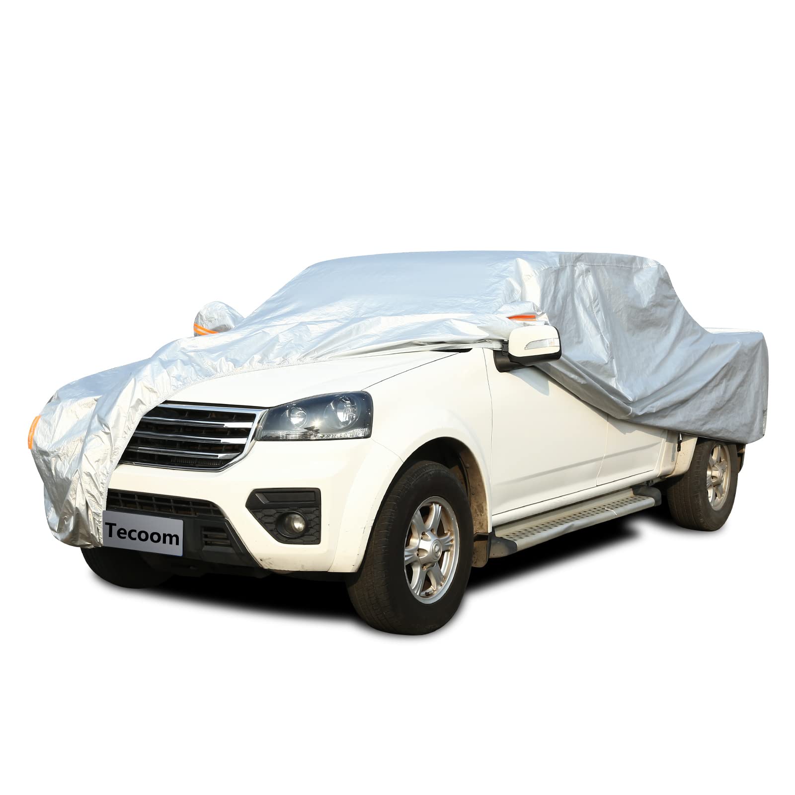Tecoom Truck Cover Waterproof All Weather, 3 Layers Full Pickup Cover for Snow, Indoor/Outdoor Full Cover with Zipper Door, Lock, Fleece Lining, Universal Fit Regular/Extended/supercrew Cab