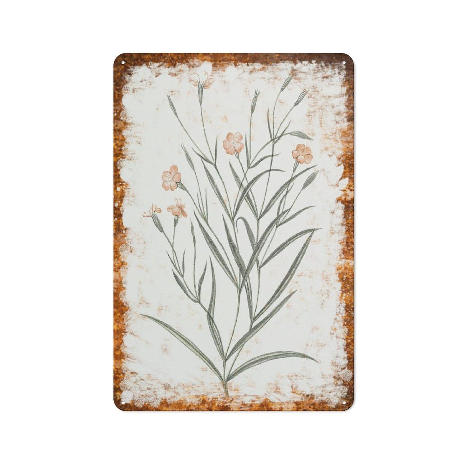 peiyeety Metal Tin Sign Wildflower Pattern Vintage Rustic Wall Art Kitchen Bathroom Bedroom Living Room Cafe Farmhouse Entryway Office Garage Home Bar Laundry Room Porch Patio 6x8 Inch