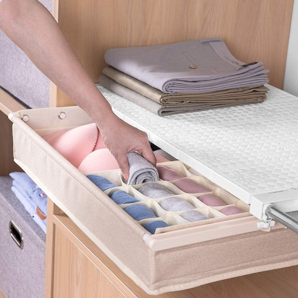 Expandable Closet Tension Shelf Storage Rack Adjustable Metal Storage Rack Cabinet Organizer DIY Divider Separator for Cabinet Wardrobe Cupboard Kitchen Bathroom, 13-20.86 inches