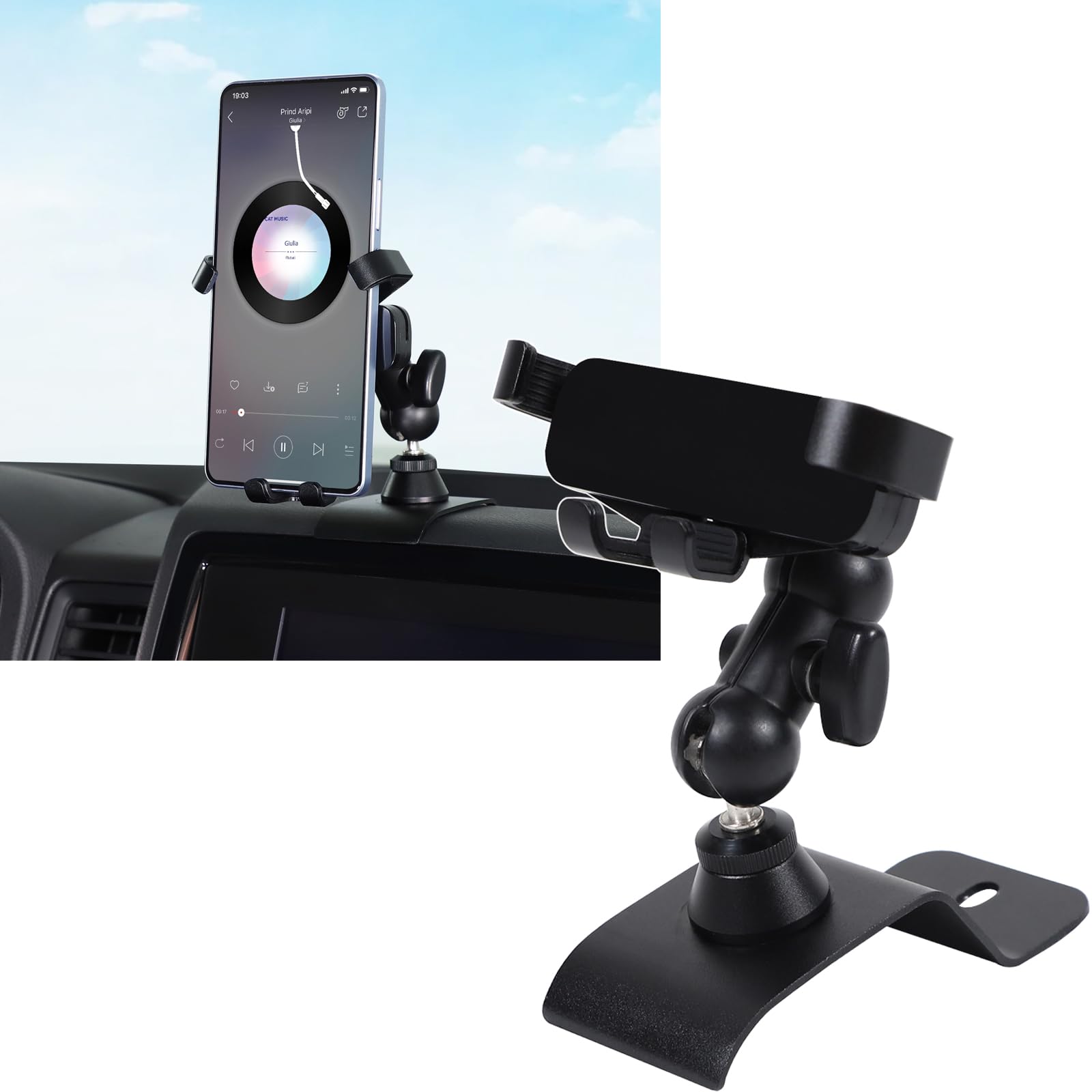 Aunginsy Car Cell Phone Mount Compatible with Nissan Frontier 2022-2024 Center Console Phone Holder Dash Panel Mobile Phone Bracket Universal Phone