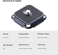 Vista 8 de PGYTECH Interruptor de reemplazo de piezas de placa de cámara de liberación rápida tipo arco entre trípode, monopie, deslizante, compatible con Arca