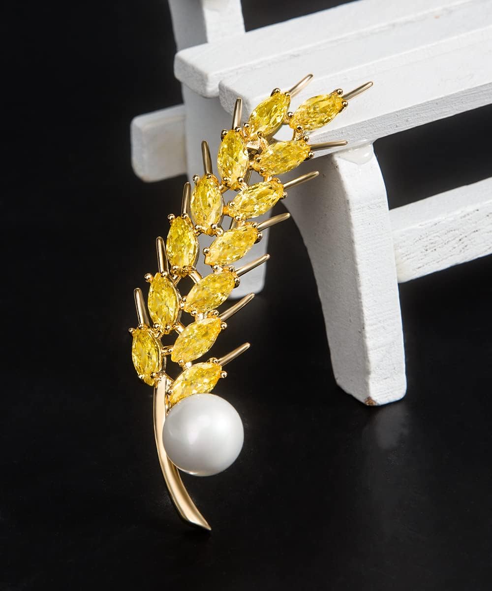 Brooches for Women, Cubic Zirconias Brooch Pins Elegant Fashionable Bouquet Pins Broach Jewelry for Wedding Party Birthday Banquet
