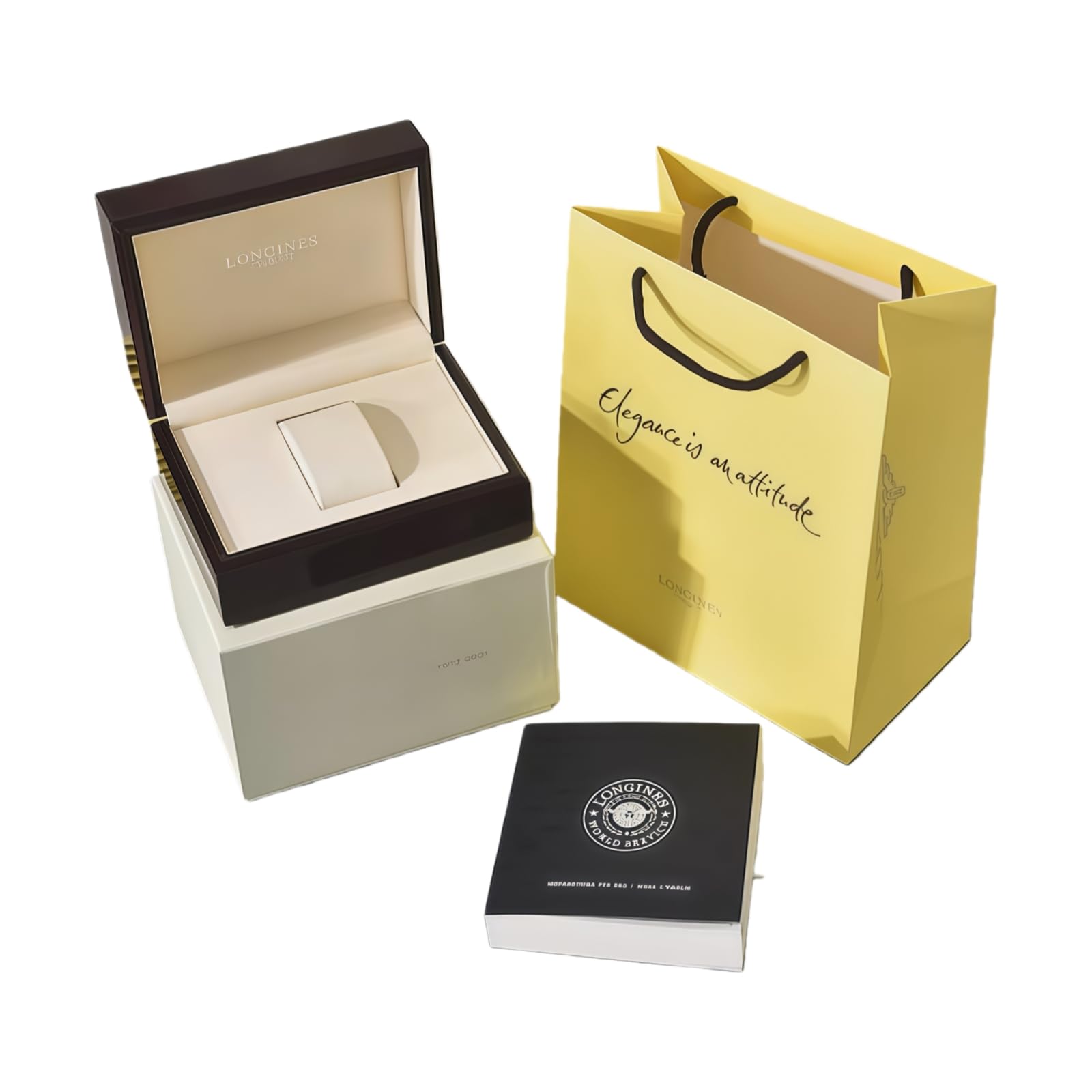 Caja Reloj Cuadrada Compacta Acabado Madera Azul Oscuro Almacenamiento Ahorro Espacio Crema para Longines La Grande Classique