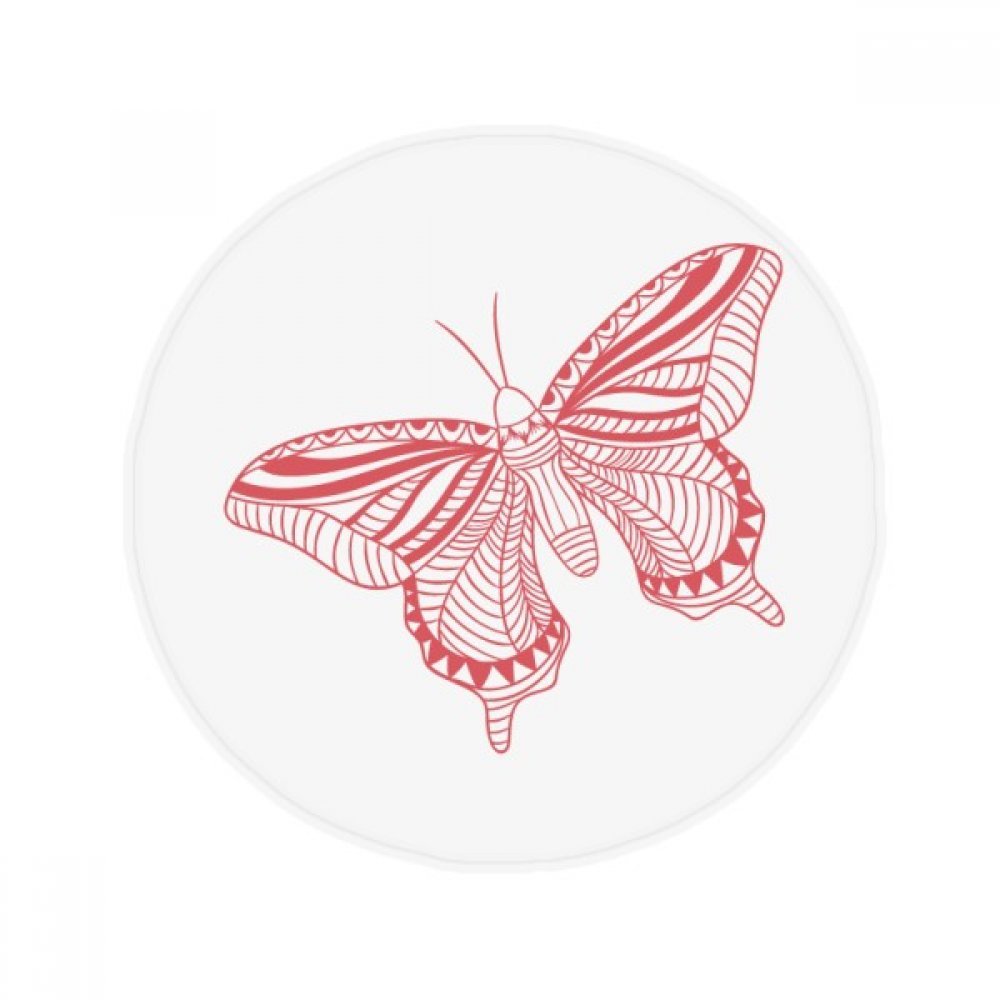 Tapis de sol antidérapant rond rose papillon 50cm pour cuisine et porte entrée