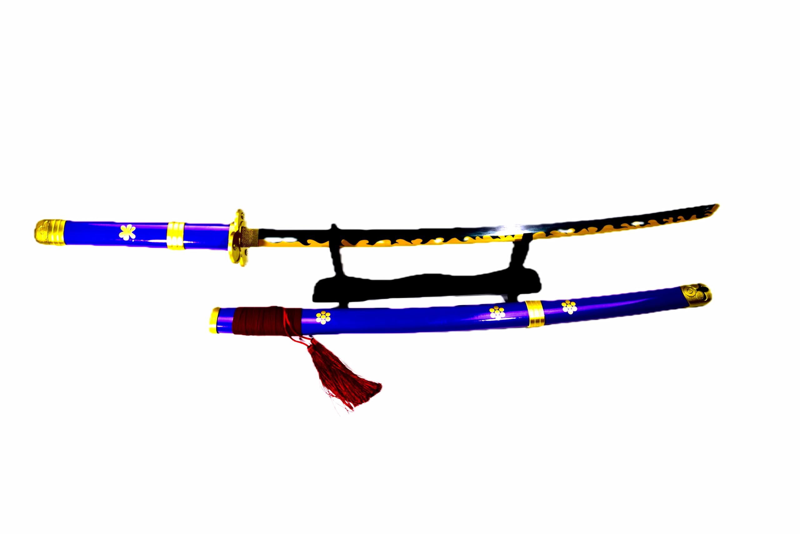 KATANA LAMA IN LEGNO E FODERO PLASTICA VIOLA ENMA DI ZORO SERIE ANIME